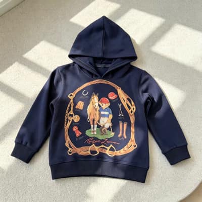欣家-網紅拉夫連帽上衣親子裝／款式-藏青熊,兒童-120