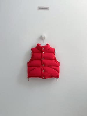 正韓🇰🇷-Digreen kids冬款加厚背心／款式-紅,尺碼-S